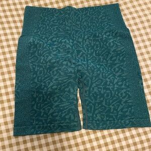 Teal Patterned Athletic Gym Shorts